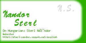 nandor sterl business card